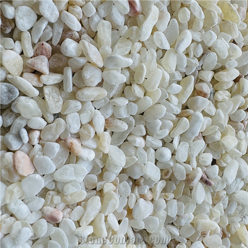 Tumbled Semi White Jade Onyx Crushed Stone,Beige Gravel