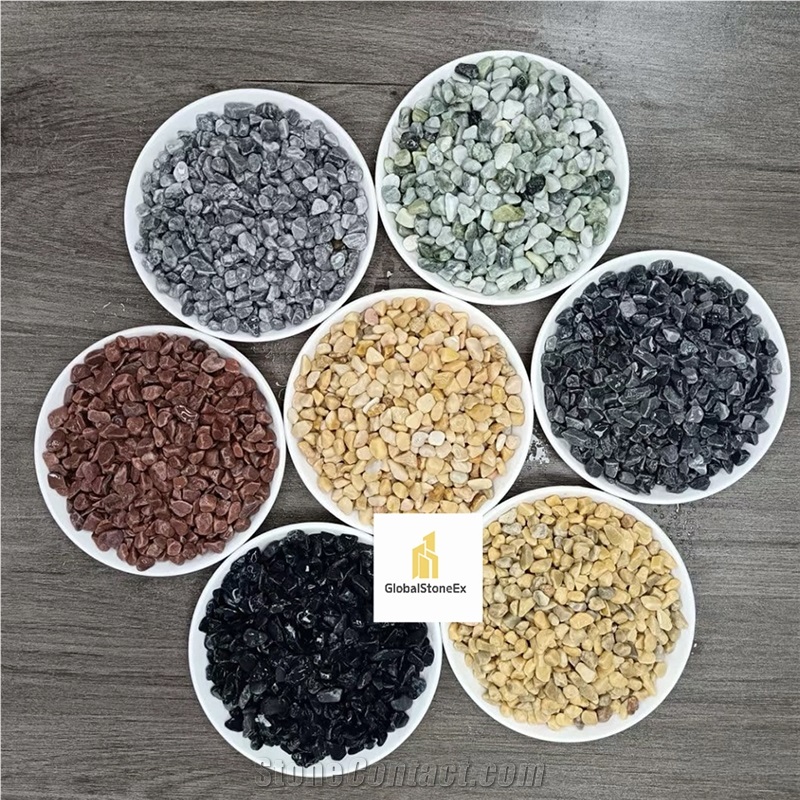 Tumbled Semi White Jade Onyx Crushed Stone,Beige Gravel