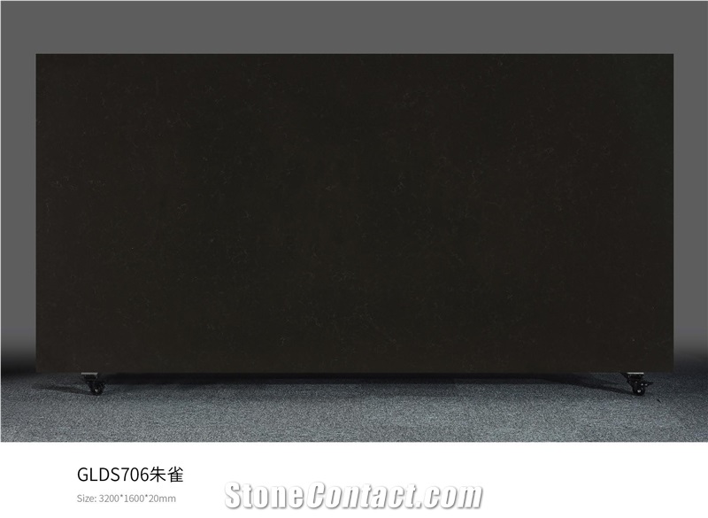 Deep Black Marble Texture Engineering Quartz Slabs