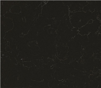 Deep Black Marble Texture Engineering Quartz Slabs