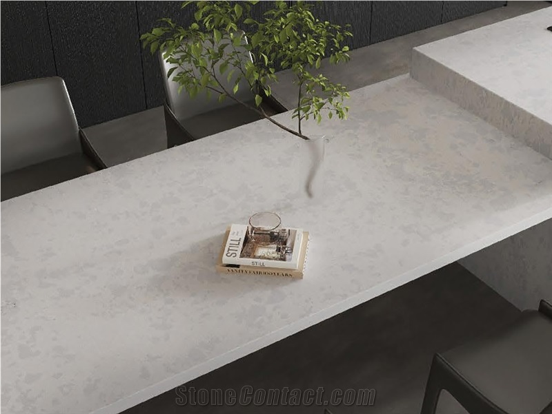 Grey Cement Reinforced Engineering Stone Quartz Slabs