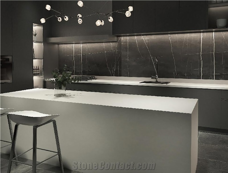 Light Gray Marble Pattern Calacatta Artificial Stone Slabs
