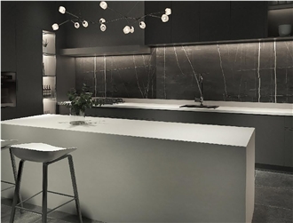 Light Gray Marble Pattern Calacatta Artificial Stone Slabs