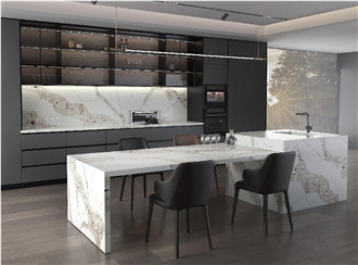 Matte Stone Calacatta White Project Artificial Stone Slabs