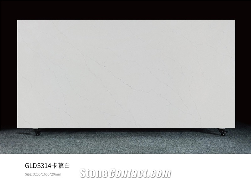 Pure White Marble Pattern Quartz Slabs
