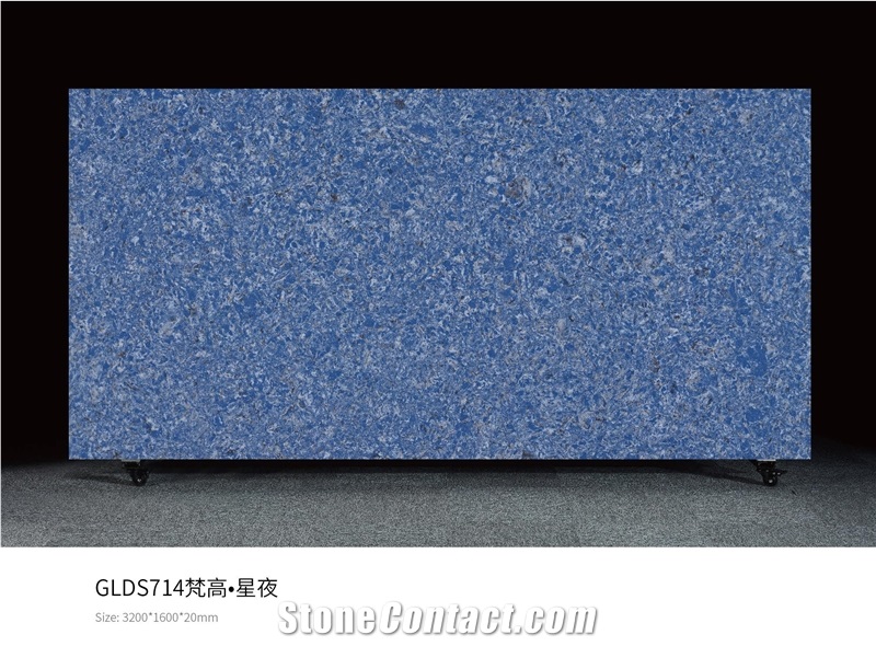 Sky Blue Matte Engineering Quartz Slabs