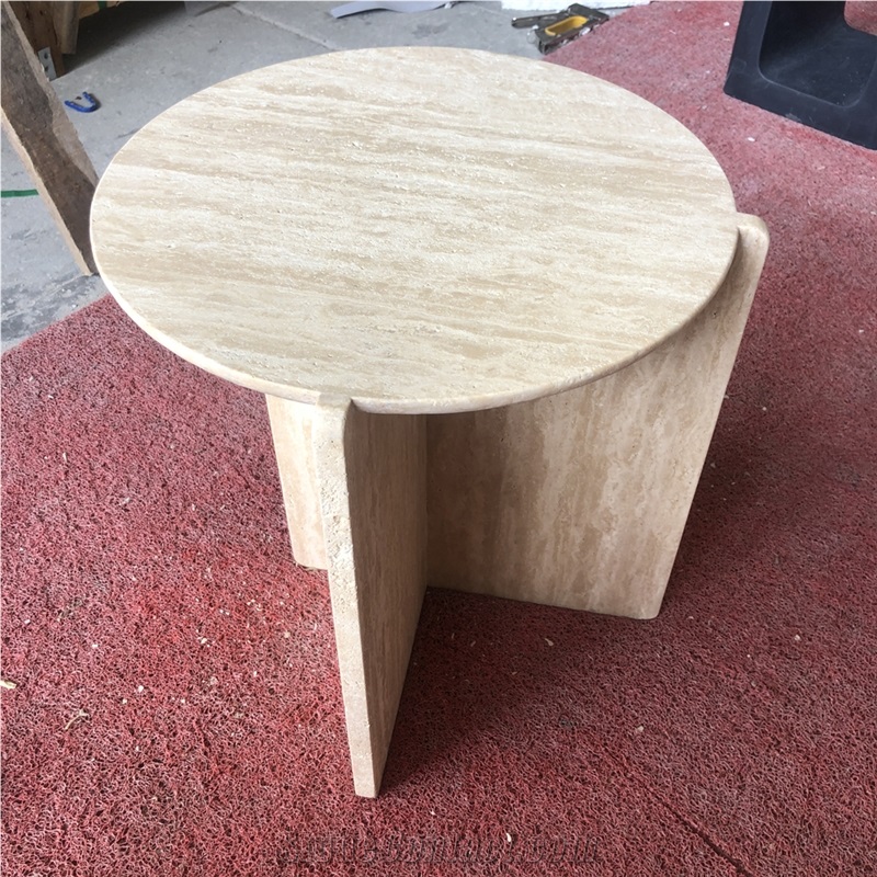 Customized Style Beige Travertine Table