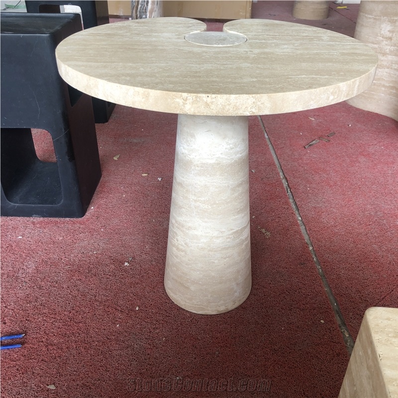 Customized Style Beige Travertine Table