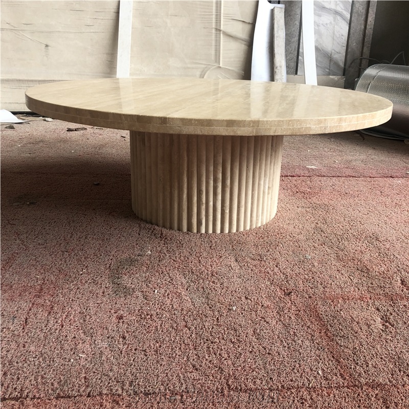 Customized Style Beige Travertine Table