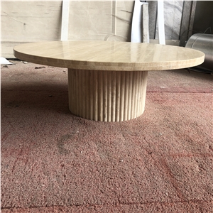 Customized Style Beige Travertine Table