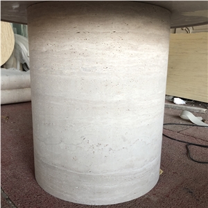 Simple Style Light Travertine Dining Table For Living Room