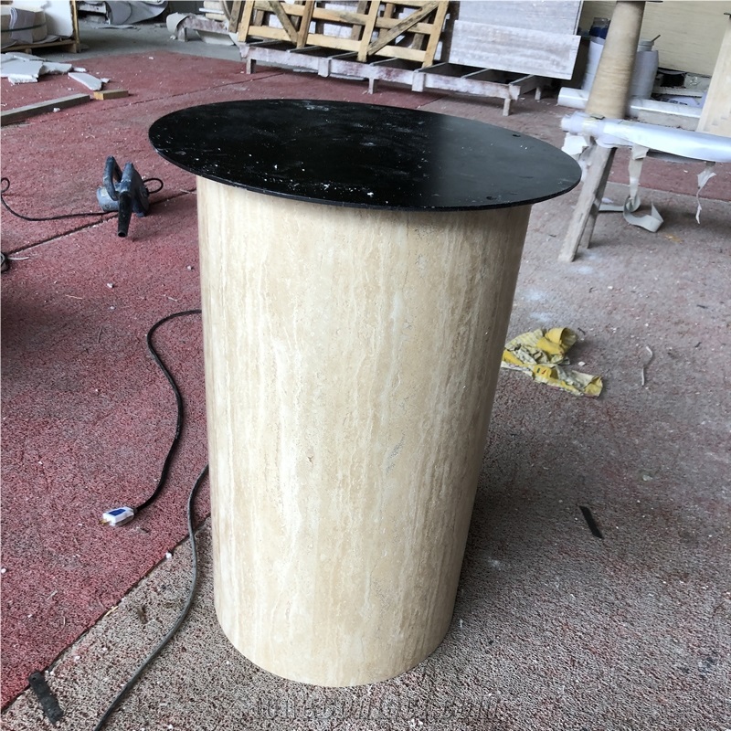 Simple Style Light Travertine Dining Table For Living Room