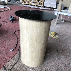 Simple Style Light Travertine Dining Table For Living Room