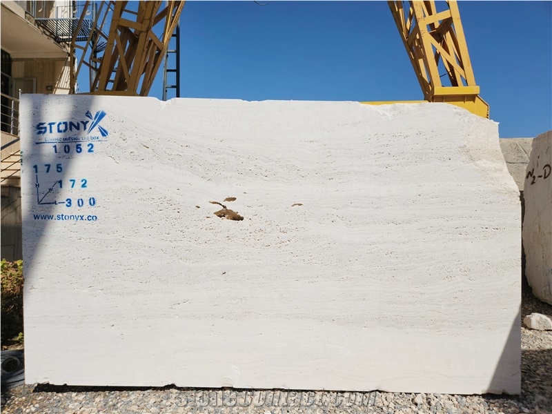 White Travertine Block