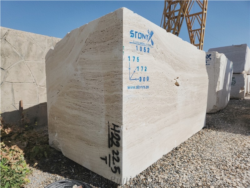 White Travertine Block