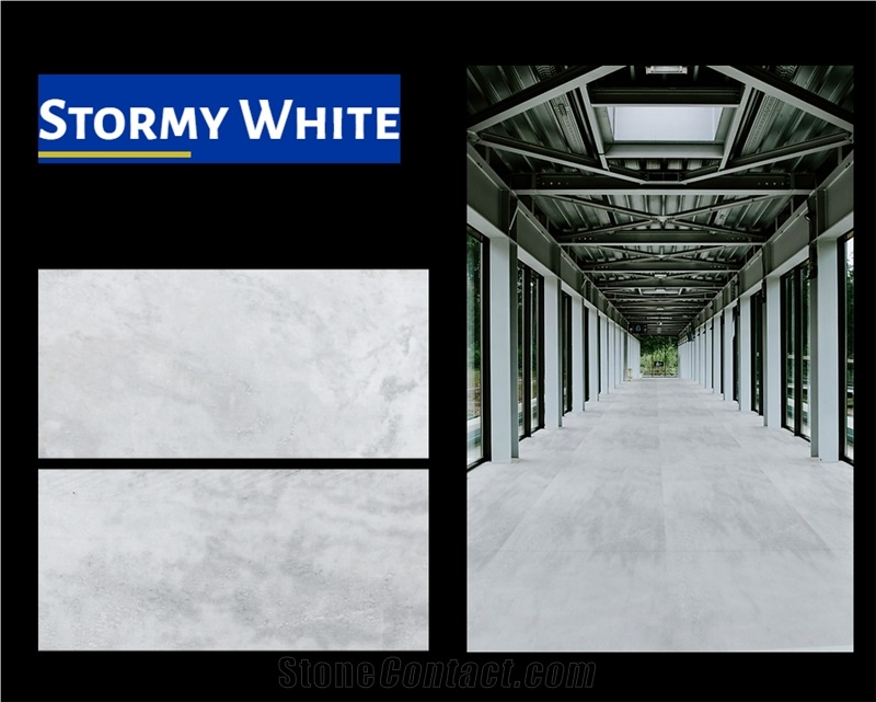 Stormy White Marble Polished And Honed Slabs