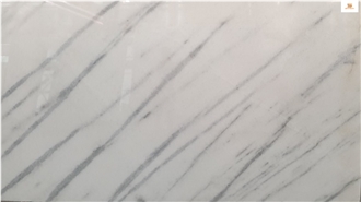 Stripped White Marble Slab Tiles