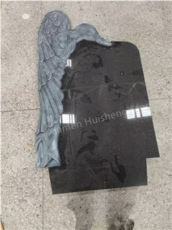 Black Granite  Engraved Headstone