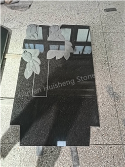 Black Granite  Engraved Headstone