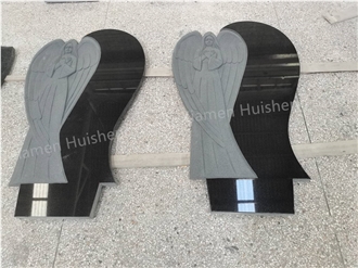 Black Granite  Engraved Headstone