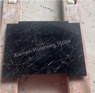 Black Granite Engraved Heart Headstone