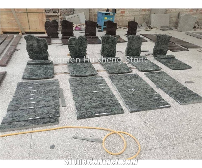 G664 Granite Heart Gravestone