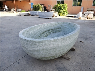 Stock Cheaper Natural Green Marble Stone Bathtub