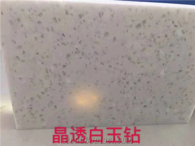White Artificial Marble Slabs  Composite Stone Tiles