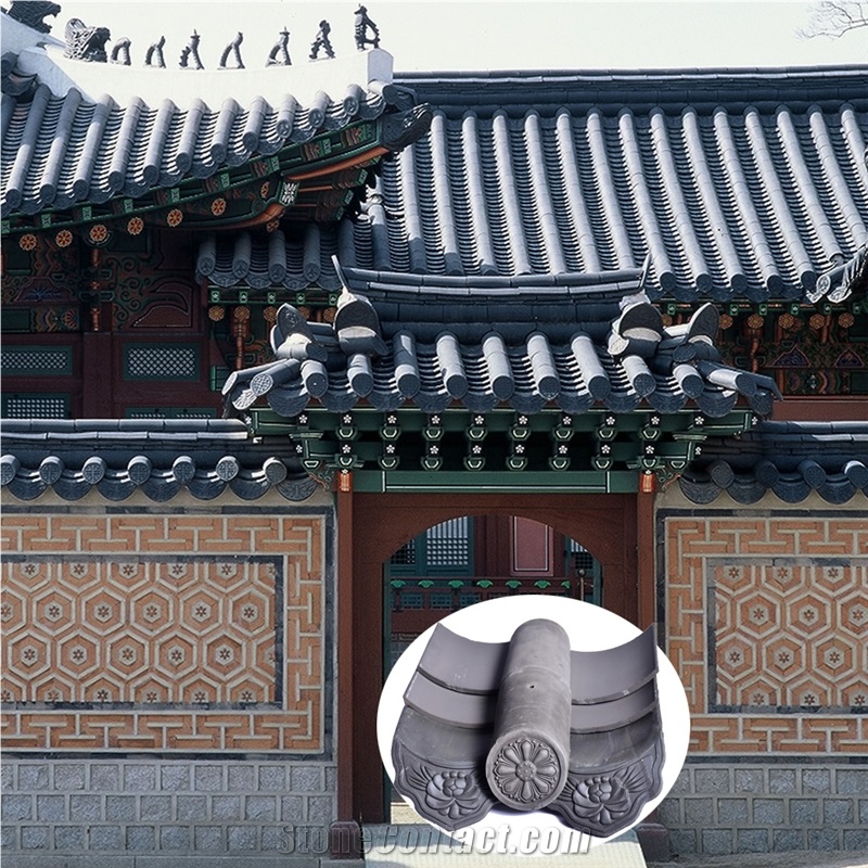 Traditional Style Korean Japanese Roof Tiles For Hanok House
