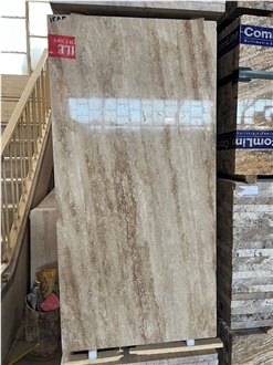 Beige Travertine Polished Tiles