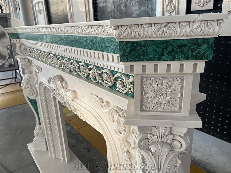 Advanced Luxury Handmade Carving Indoor Fireplace