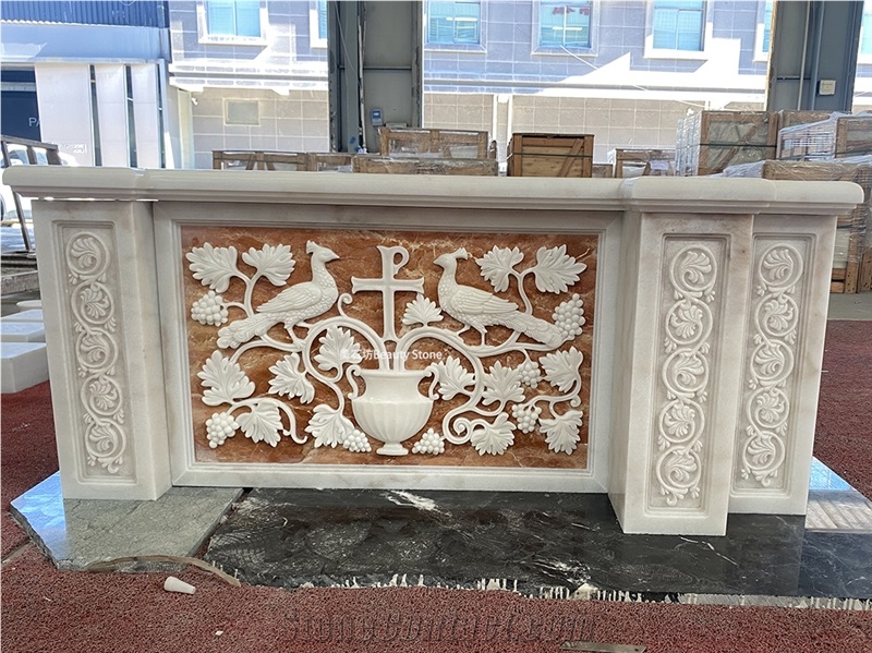 Customized Carvings For Russian Churches Fireplace