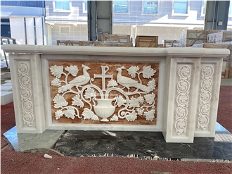 Customized Carvings For Russian Churches Fireplace