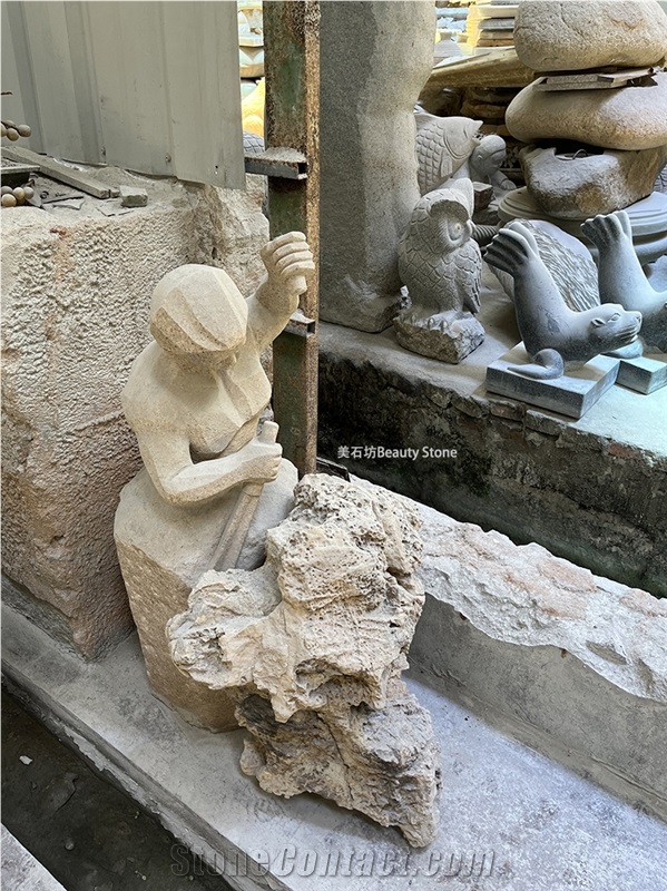 Fortune Ball And Abstract Angel Sculpture