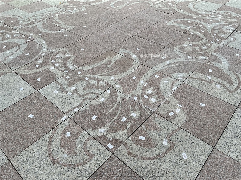 Granite Stone Square Flooring Water Jet Carpet Medallions