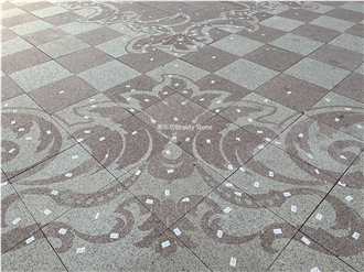 Granite Stone Square Flooring Water Jet Carpet Medallions