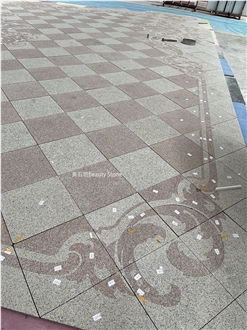 Granite Stone Square Flooring Water Jet Carpet Medallions