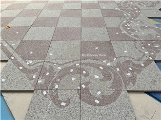 Granite Stone Square Flooring Water Jet Carpet Medallions