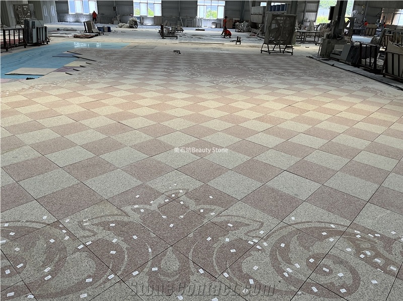 Granite Stone Square Flooring Water Jet Carpet Medallions