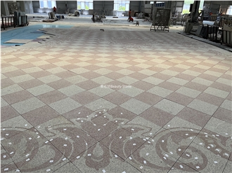 Granite Stone Square Flooring Water Jet Carpet Medallions