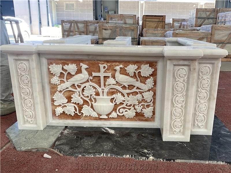 Handmade Carvings Customized For Russian Churches Fireplace