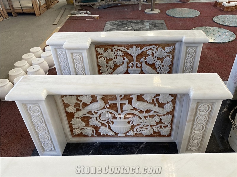 Handmade Carvings Customized For Russian Churches Fireplace