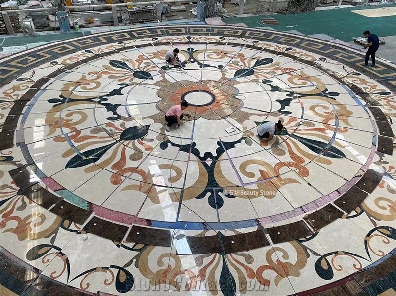 Large Area Ground Decoration Waterjet Round Medallions