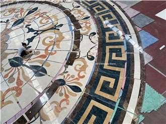 Large Area Ground Decoration Waterjet Round Medallions