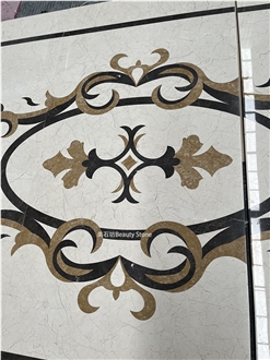 Natural Marble Water Jet Polished Inlay Flooring Medallion