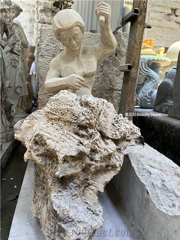 Natural Stone Angel For Outdoor Sculpture