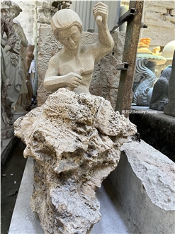 Natural Stone Angel For Outdoor Sculpture