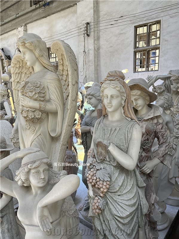 Natural Stone Angel For Outdoor Sculpture