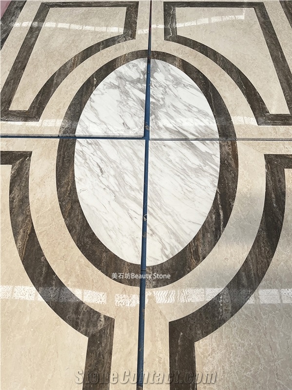 Simple Ground Waterjet Medallions Decoration Pattern Design