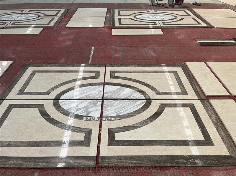 Simple Ground Waterjet Medallions Decoration Pattern Design